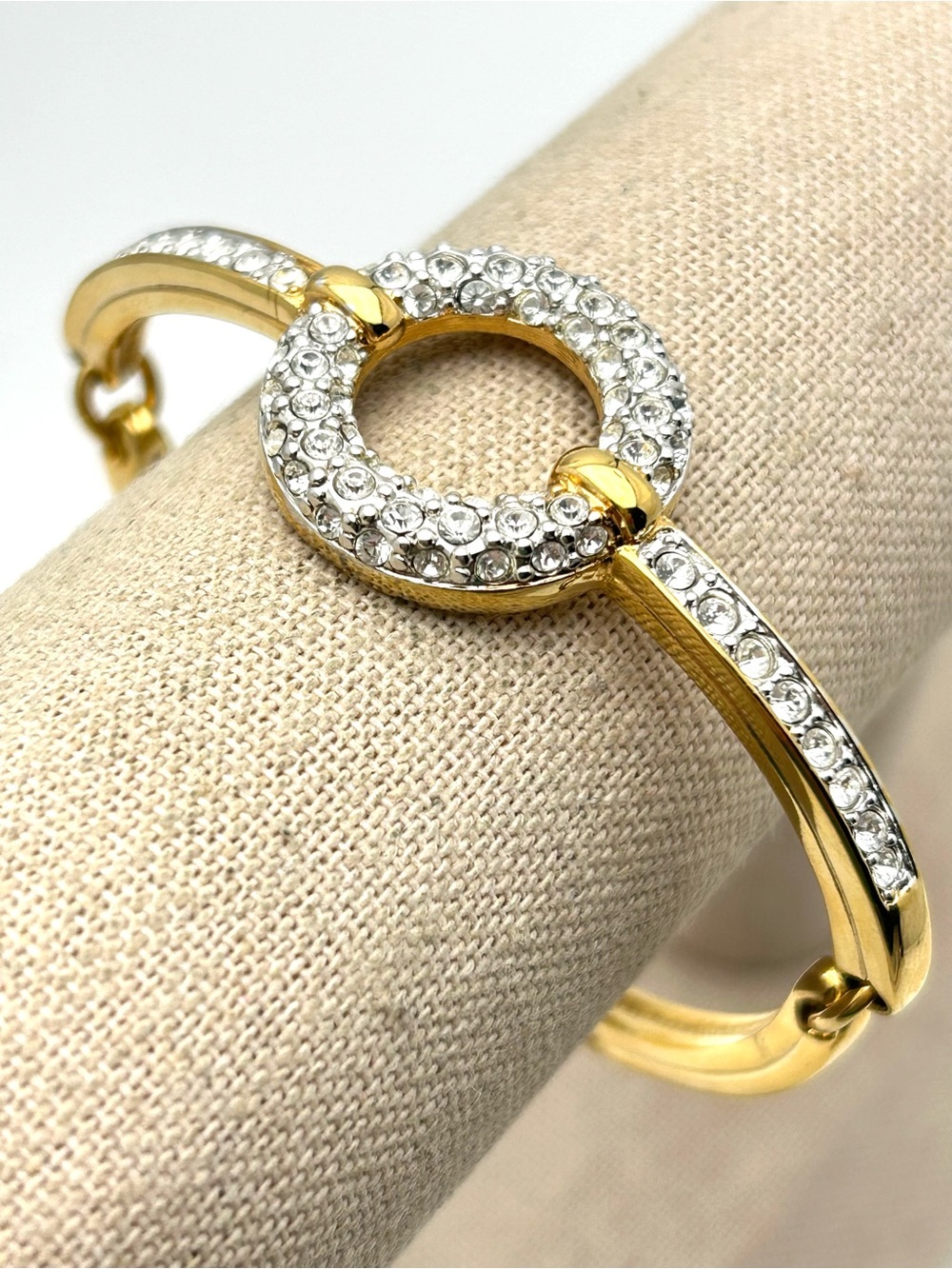 Swarovski Crystal Open Circle Pave Linked Bracelet